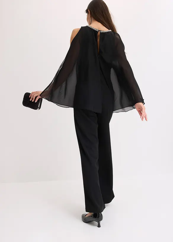 Combinaison avec haut drapé et strass, bonprix
