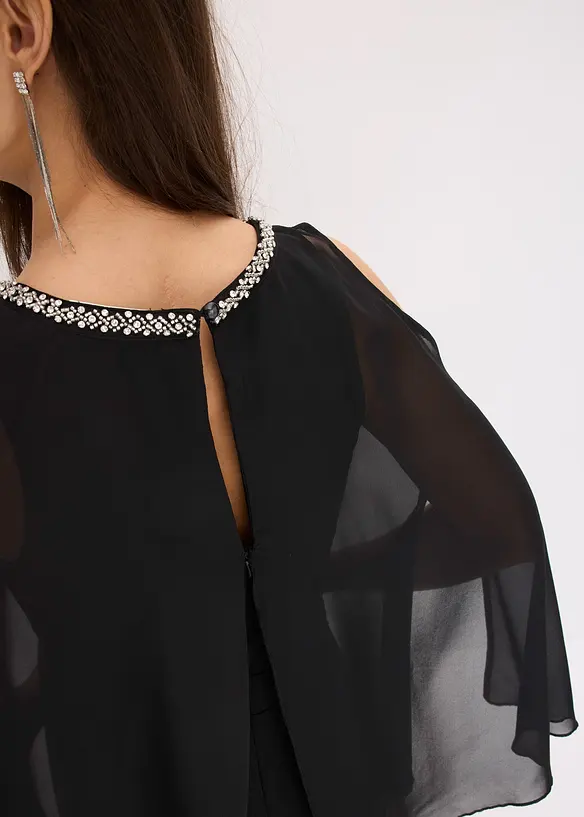 Combinaison avec haut drapé et strass, bonprix