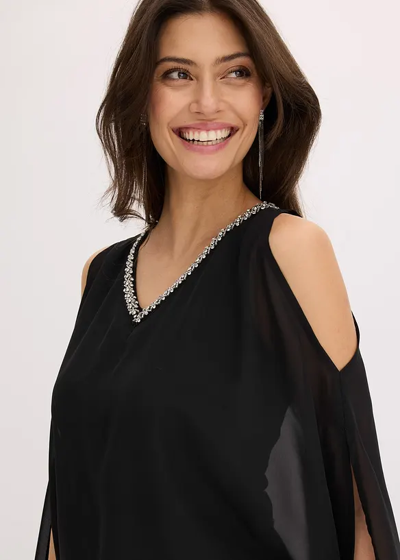 Combinaison avec haut drapé et strass, bonprix