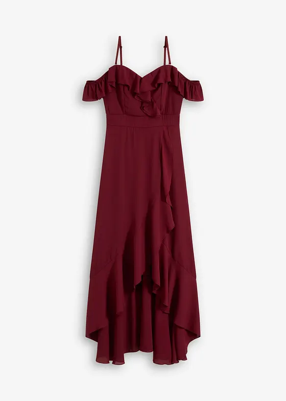 Robe encolure Bardot à volants, bonprix