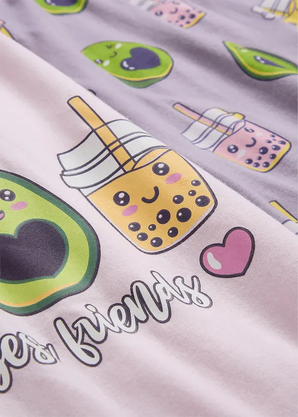 Lot de 2 chemises de nuit avec coton, bonprix