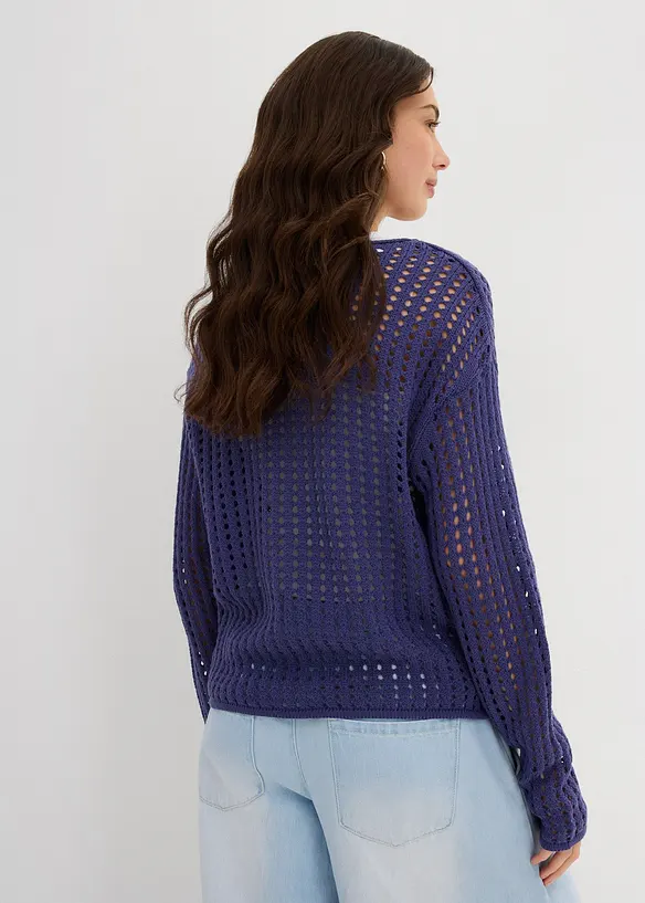 Pull en maille ajourée, bonprix