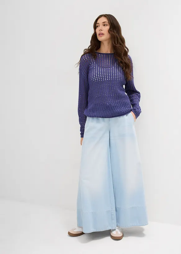 Pull en maille ajourée, bonprix