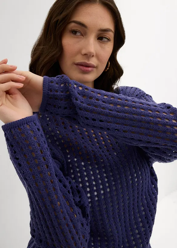 Pull en maille ajourée, bonprix