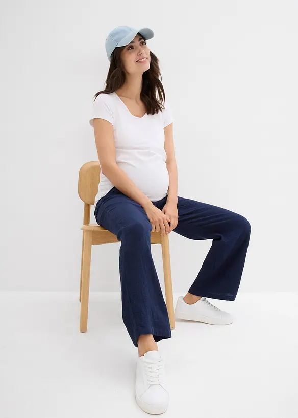 Pantalon de grossesse 100% gaze de coton, Loose, bonprix