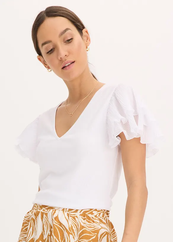 T-shirt &agrave; volants, bonprix