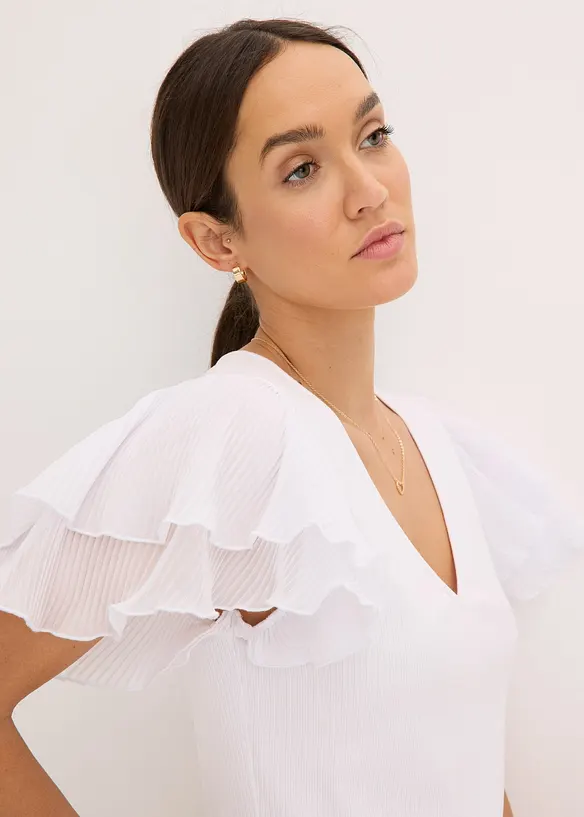 T-shirt &agrave; volants, bonprix