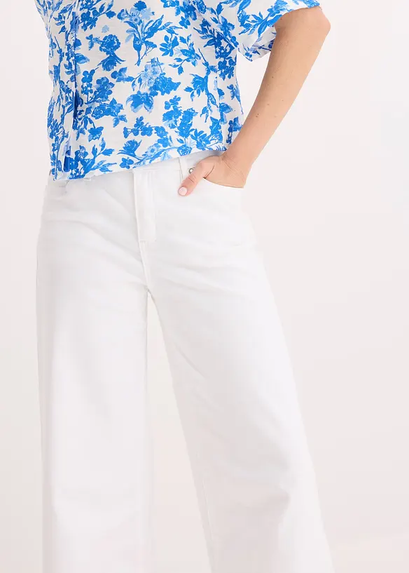 Jupe-culotte en coton mélangé extensible, bonprix