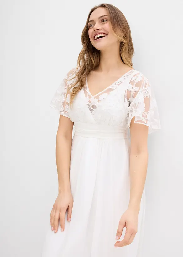 Robe de mariée 2en1 pour femme enceinte avec fonction allaitement discrète, bonprix