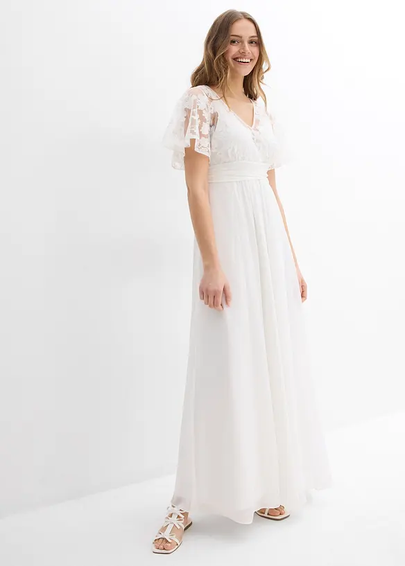 Robe de mariée 2en1 pour femme enceinte avec fonction allaitement discrète, bonprix