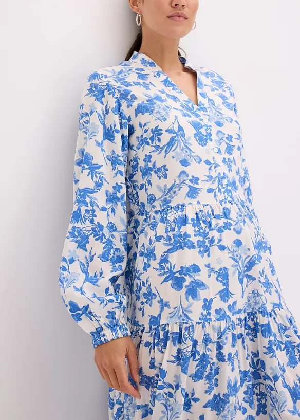 Robe à col Henley en viscose fluide, bonprix