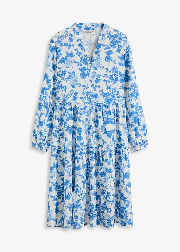 Robe à col Henley en viscose fluide, bonprix