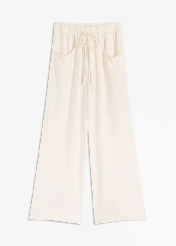 Pantalon large en crêpe léger, bonprix