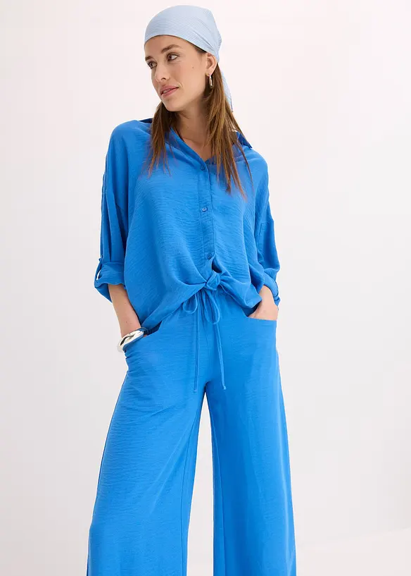 Pantalon large en cr&ecirc;pe l&eacute;ger, bonprix