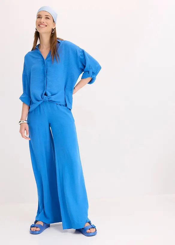 Pantalon large en cr&ecirc;pe l&eacute;ger, bonprix