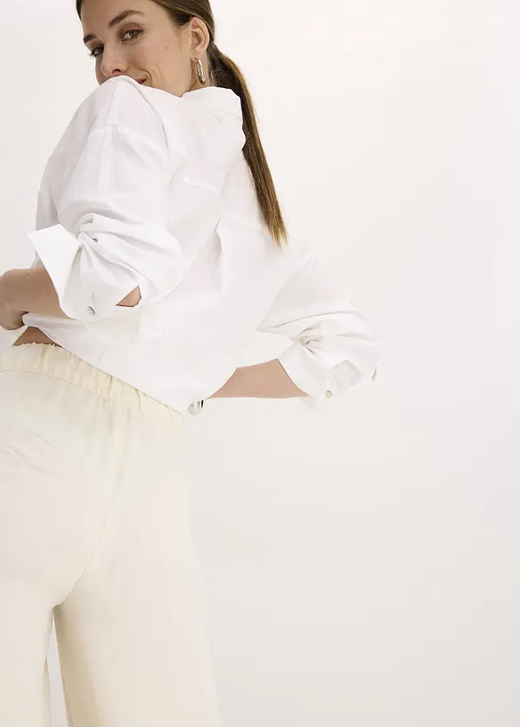 Pantalon large en crêpe léger, bonprix