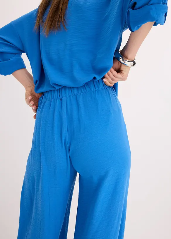 Pantalon large en cr&ecirc;pe l&eacute;ger, bonprix