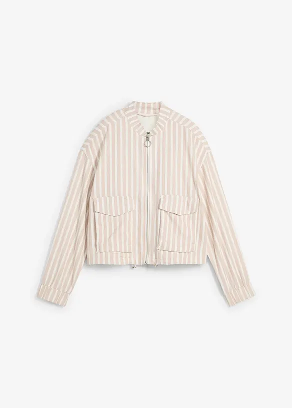 Veste style bomber, aspect lin, bonprix