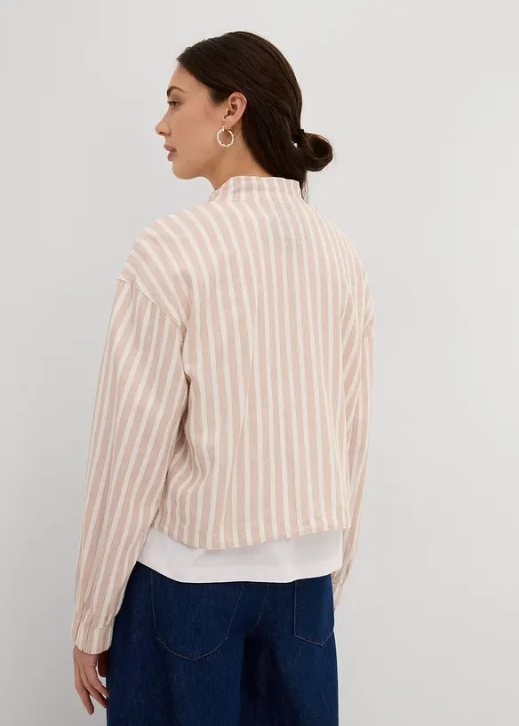 Veste style bomber, aspect lin, bonprix