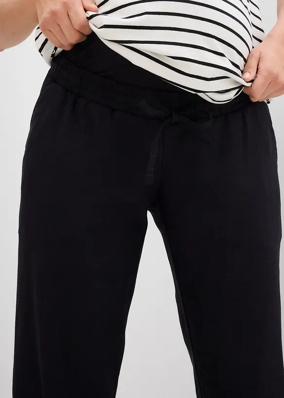 Pantalon de grossesse en lin majoritaire, droit, bonprix