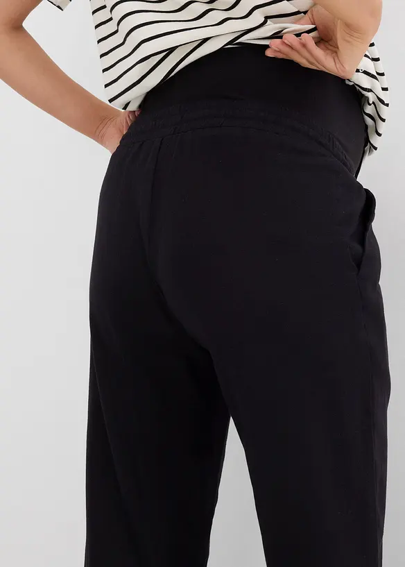 Pantalon de grossesse en lin majoritaire, droit, bonprix