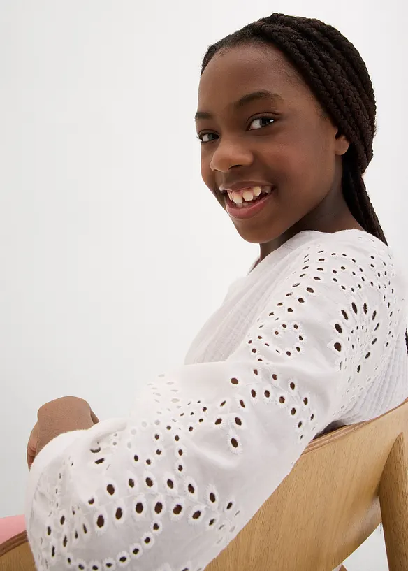 Blouse longue en gaze de coton légère, bonprix