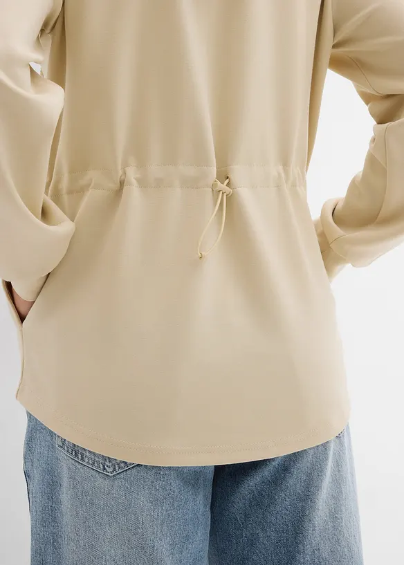 Sweat zippé à capuche avec élastique, bonprix