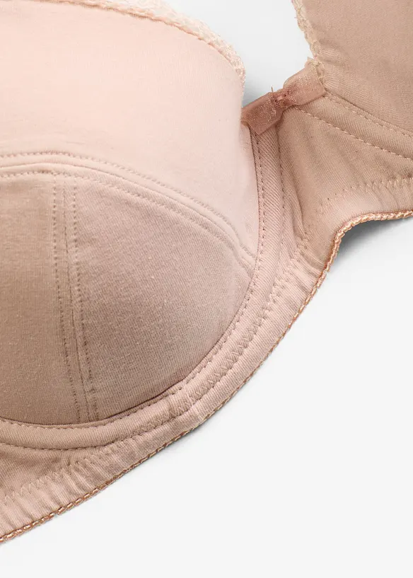 Lot de 2 soutiens-gorge coton push-up à armatures, bonprix