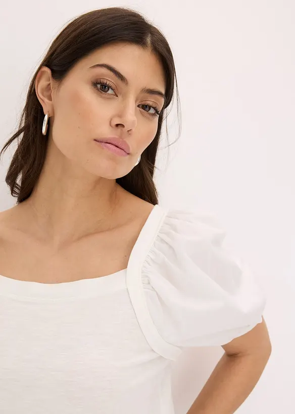 T-shirt &agrave; manches bouffantes, bonprix