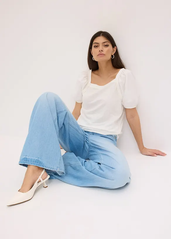 T-shirt &agrave; manches bouffantes, bonprix