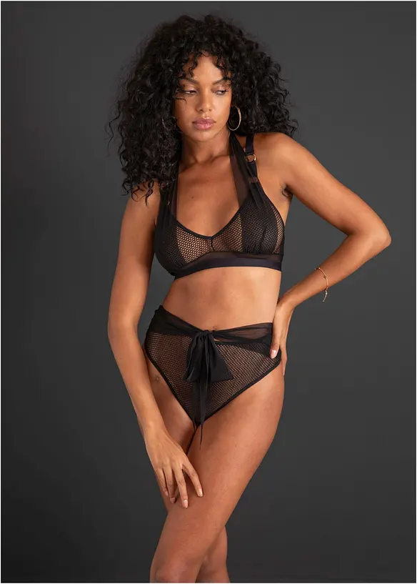 Soutien-gorge bralette et slip taille haute échancré (ens. 2 pces), bonprix