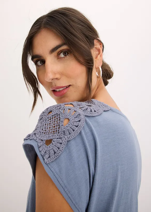 T-shirt à empiècements crochetés, bonprix