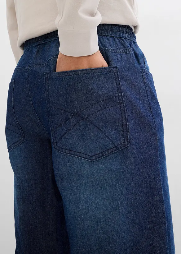 Lot de 2 jeans classiques à taille élastiquée en denim estival, bonprix