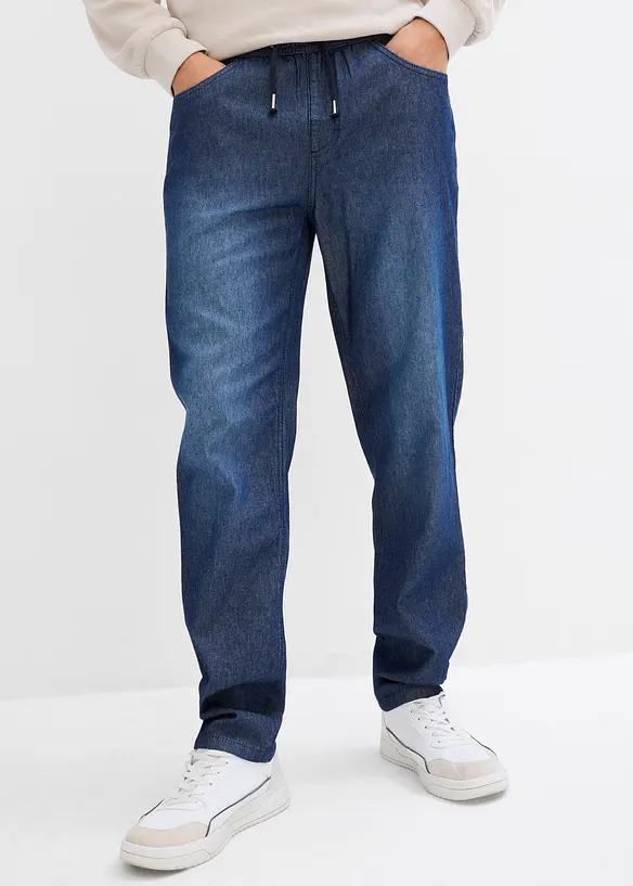 Lot de 2 jeans classiques à taille élastiquée en denim estival, bonprix