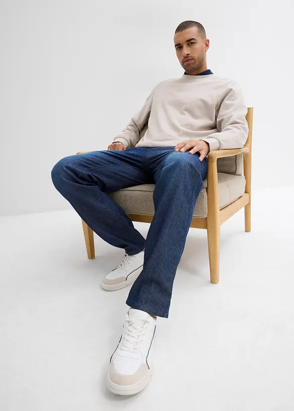 Lot de 2 jeans classiques à taille élastiquée en denim estival, bonprix