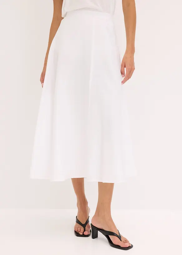 Jupe midi fluide en viscose mélangée, bonprix