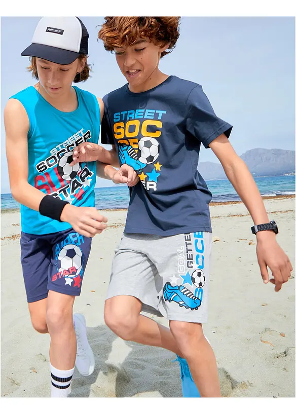 T-shirt + débardeur + bermudas garçon (ens. 4 pces), bonprix