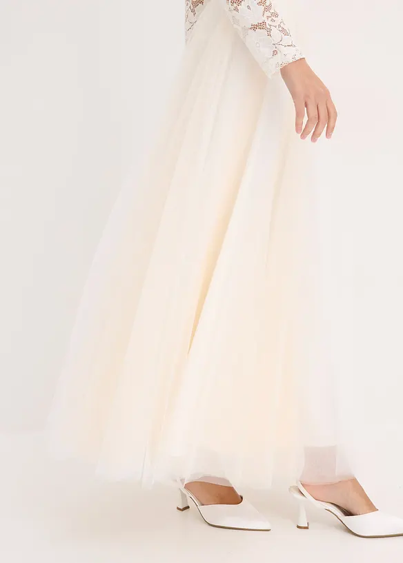 Jupe longue en tulle délicat, bonprix