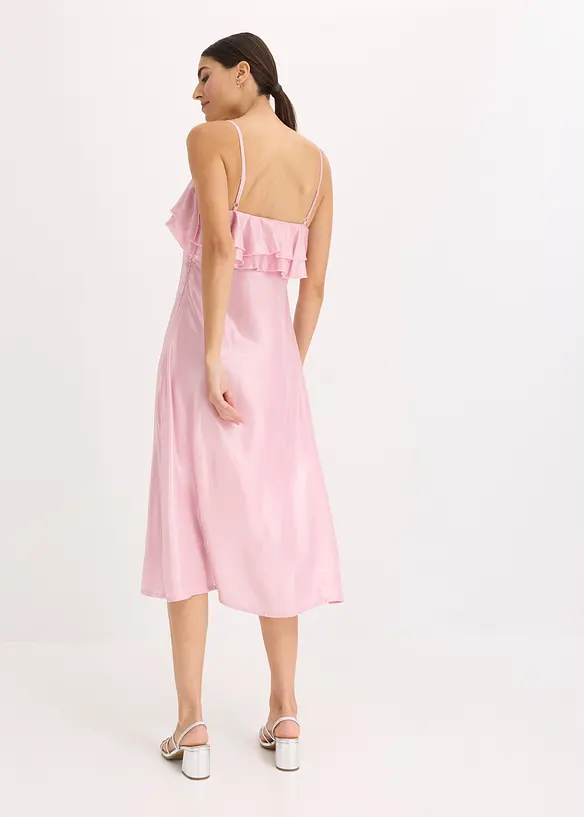 Robe à fines bretelles et volants, bonprix
