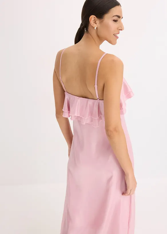 Robe à fines bretelles et volants, bonprix