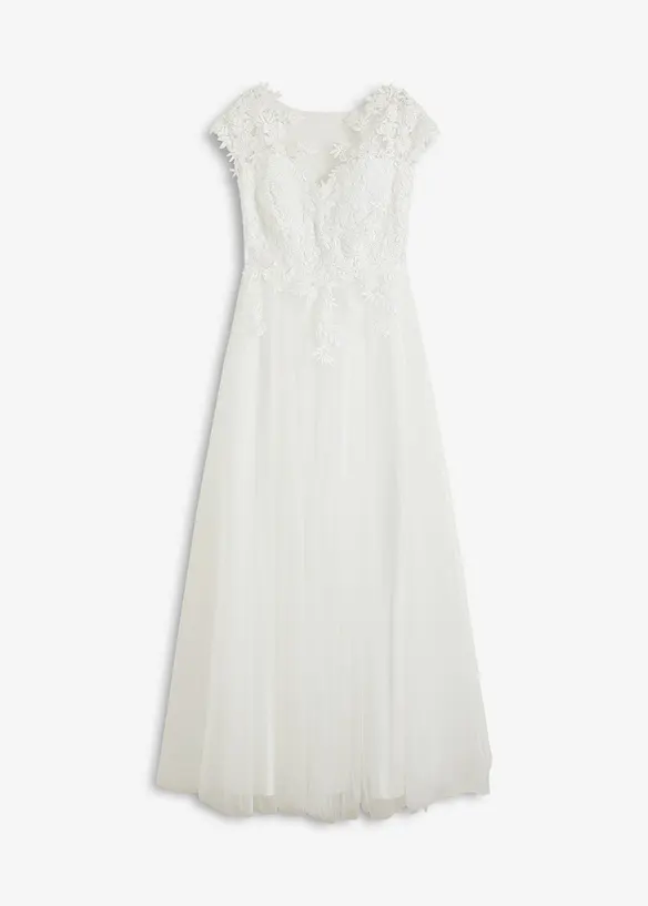 Robe de mariée en tulle délicat et dentelle, bonprix