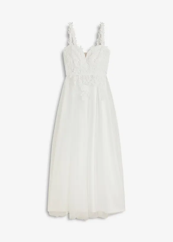 Robe de mariée en tulle délicat et dentelle, bonprix