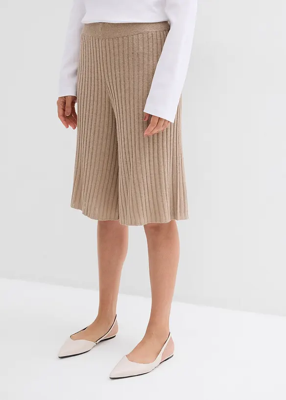 Bermuda taille haute en maille de viscose mélangée, bonprix