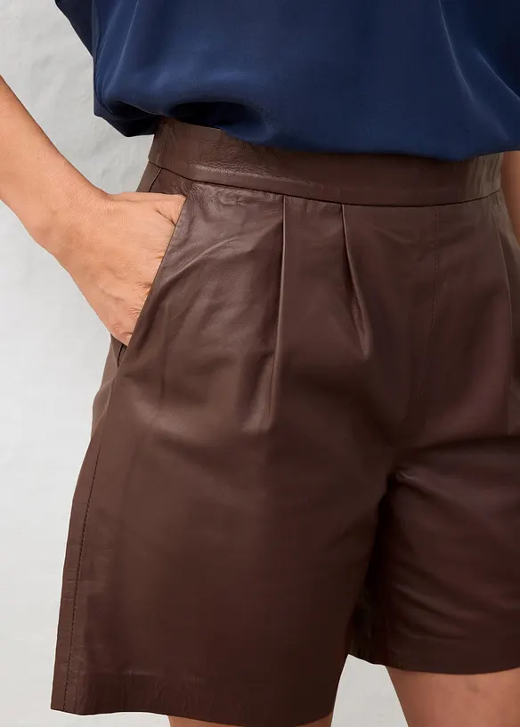 Short en cuir nappa d’agneau, bonprix