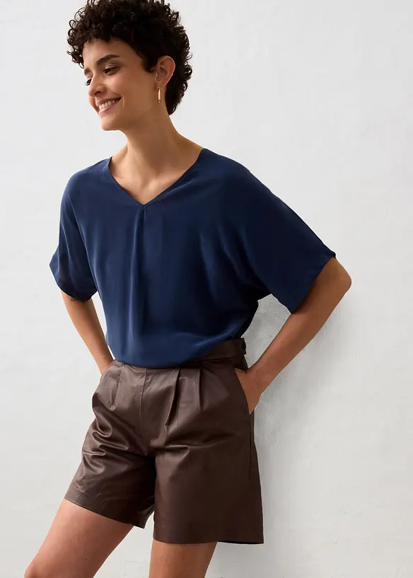 Short en cuir nappa d’agneau, bonprix