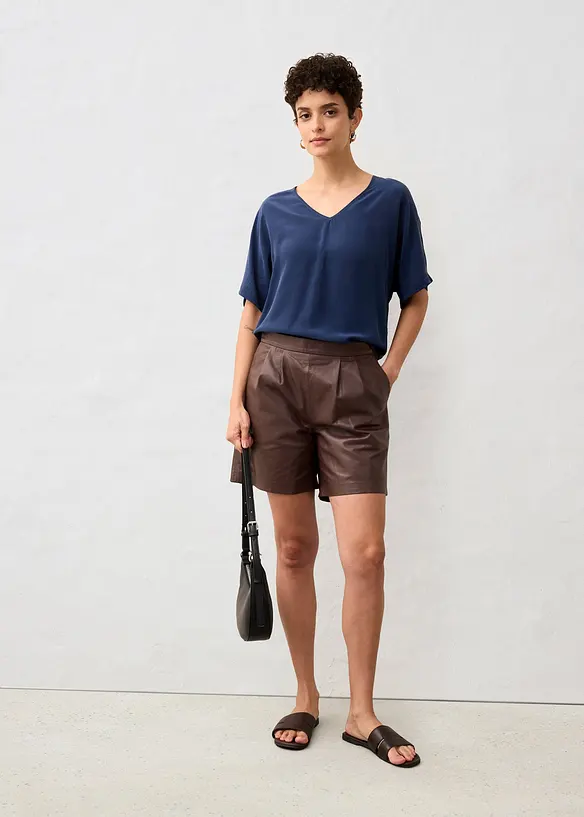 T-shirt avec soie et empiècement tissé, bonprix