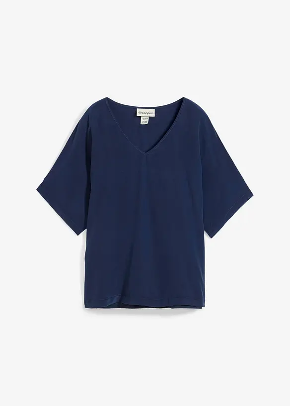 T-shirt avec soie et empiècement tissé, bonprix