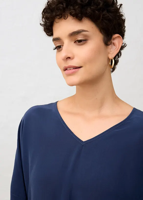 T-shirt avec soie et empiècement tissé, bonprix