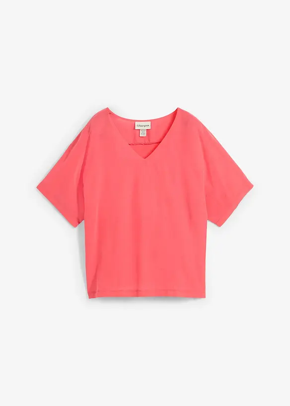 T-shirt avec soie et empi&egrave;cement tiss&eacute;, bonprix