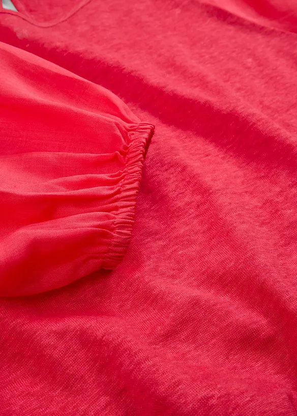 T-shirt en lin à manches ballon, bonprix